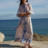 Celeste™ - Coastal Shirt Maxi Dress